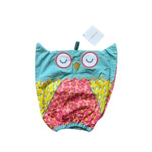 NWT Ulster Weavers Owl Shaped Bag Saver Floral Patchwork 100% Cotton Whimsical